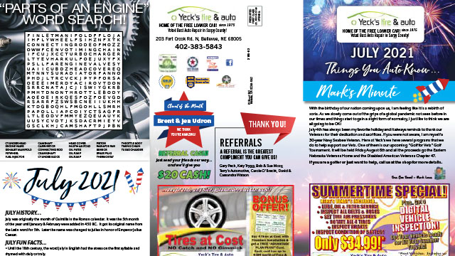 Newsletter July 2021 Thumbnail | Yeck's Tire & Auto