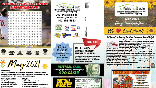 Newsletter May 2021 Thumbnail | Yeck's Tire & Auto