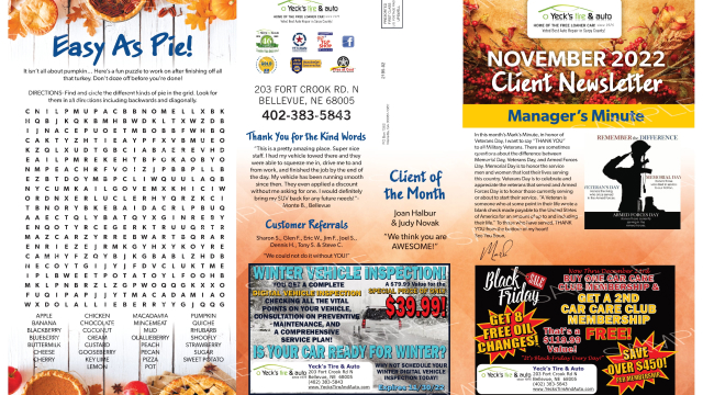 Newsletter November 2022 Thumbnail | Yeck's Tire & Auto