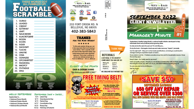Newsletter September 2022 Thumbnail | Yeck's Tire & Auto