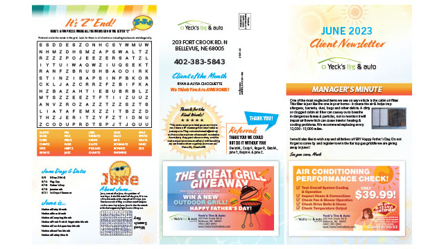 Newsletter June 2023 Thumbnail | Yeck's Tire & Auto