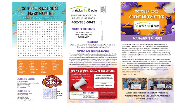 Newsletter October 2023 Thumbnail | Yeck's Tire & Auto