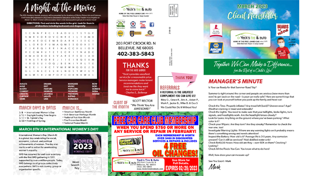 Newsletter March 2023 Thumbnail | Yeck's Tire & Auto