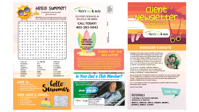 Newsletter June 2024 Thumbnail | Yeck's Tire & Auto